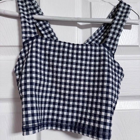 Arie offline blue checkered crop tank - Picture 1 of 2